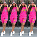 Best Selling Large Set Tracksuit Women Fitness Letter Print Two Piece Set Clothing